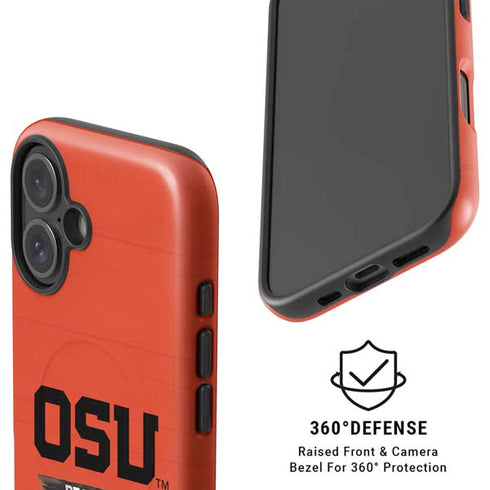 Oregon State University Texture iPhone 16 Plus Magsafe Impact Case
